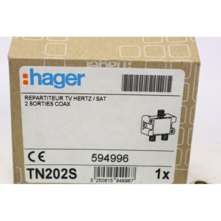 Hager 594996 TN202S répartiteur TV 2 sorties (B48)