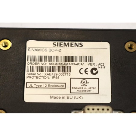 Siemens 6SL3255-0AA00-4CA1 Sinamics BOP-2 control panel (B16)