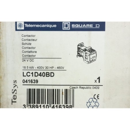 Telemecanique 041639 LC1D40BD contacteur 18.5kW 400V (B58)