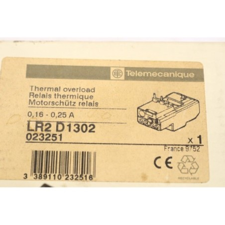 Telemecanique 023251 LR2 D1302 relais thermique Open box (B58)