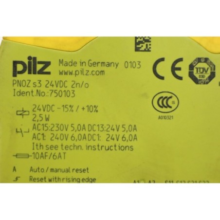 Pilz 750103 PNOZ s3 24VDC 2n/o relais sécurité (B83)