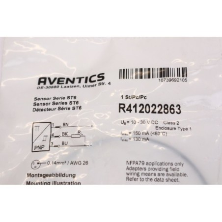 AVENTICS R412022863 capteur induction ST6 (B83)