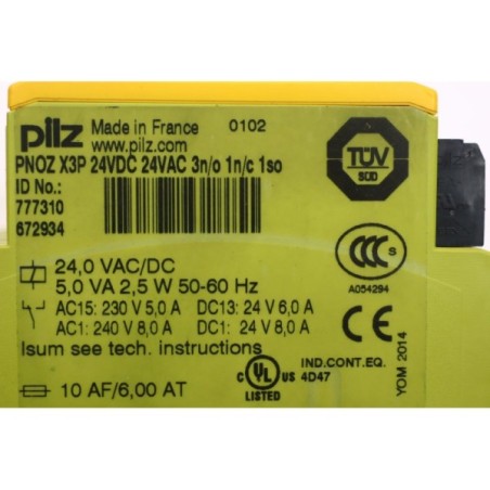 Pilz 777310 PNOZ X3P 24VDC 24VAC 3n/o 1n/c 1so relais NO BOX (B143)