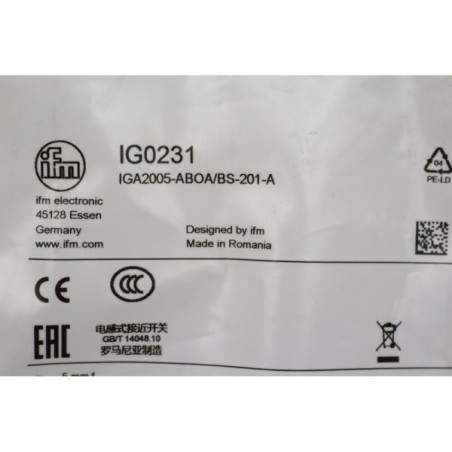 IFM IG0231 IGA2005-ABOA/BS-201-A capteur induction (B202)
