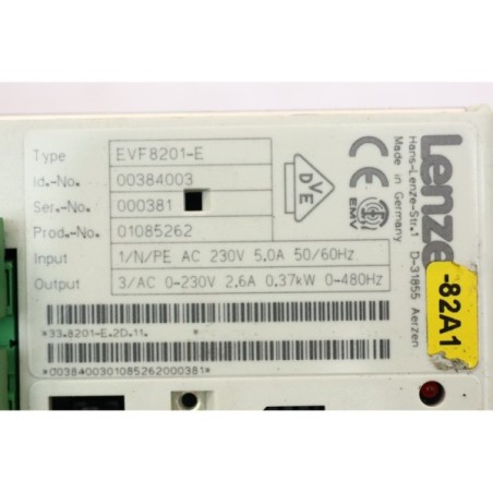 Lenze 00384003 EVF8201-E variateur fréquence 0,37kW (B211)