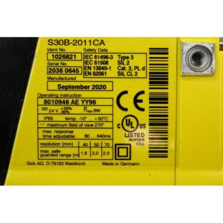 Sick 1026821 S30B-2011CA scanner laser sécurité (B211)