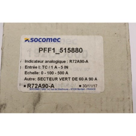 Socomec PFF1_515880 Indicateur analogique R72A90-A 0-100-500 A (B266)
