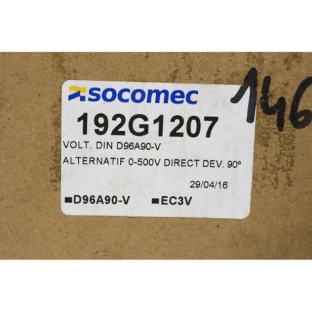 Socomec 192G1207 Voltmètre à incorporer 0-500v D96A90-V (B272)