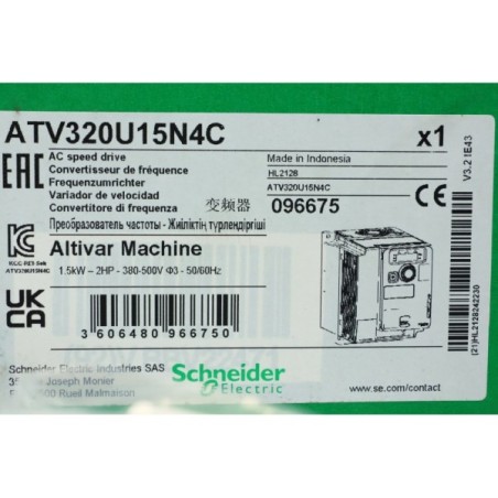 Schneider electric 096675 ATV320U15N4C Variateur 2HP (B589)