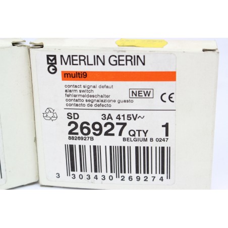 2Pcs Merlin gerin 26927 SD 3A 415V contact signal (B459)