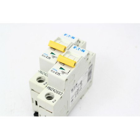 Eaton 2Pcs Disjoncteur PLS6-C25-MW (b284)