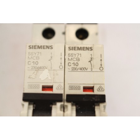 2Pcs SIEMENS 5SY71MCBC10 5SY71 MCB C10 1P Disjoncteur (B754)