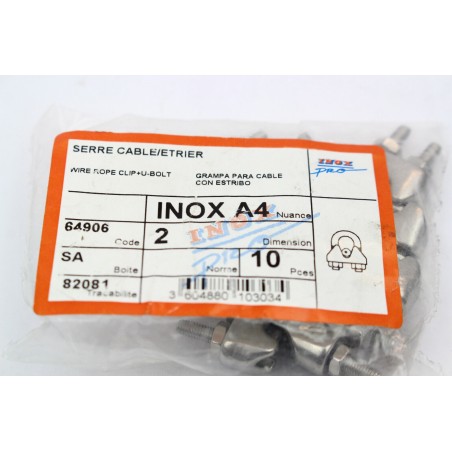 10Pcs INOX PRO INOXA464906 INOX A4 64906 Serre cable (B511)