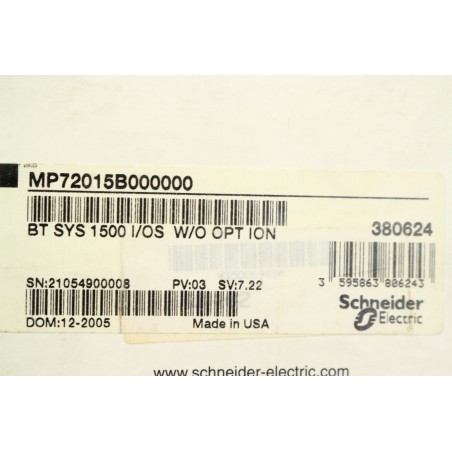 Schneider 380624 MP72015B000000 BT SYS 1500 I/OS CD SET (B887)