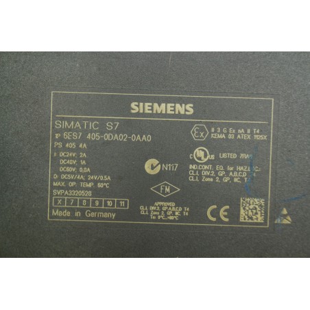 Siemens 6ES74050DA020AA0 6ES7 405-0DA02-0AA0 Alimentation SANS CACHE (B880)