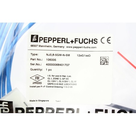 PEPPERL+FUCHS 106335 NJ0,8-5GM-N-5M Capteur induction (B649)