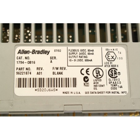 ALLEN BRADLEY 96221874 A01 1794-OB16 24V Source output (B700)