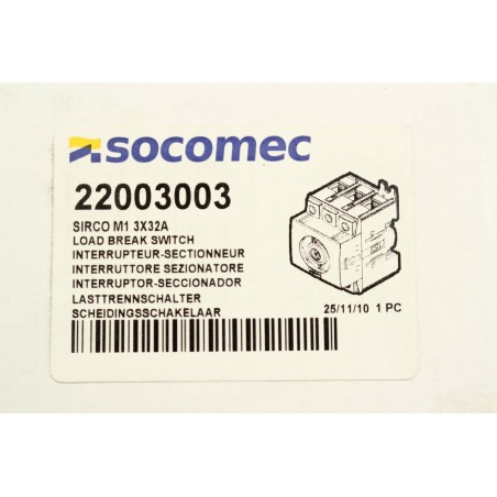 2Pcs SOCOMEC 22003003 Interrupteur sectionneur 32A (B709)