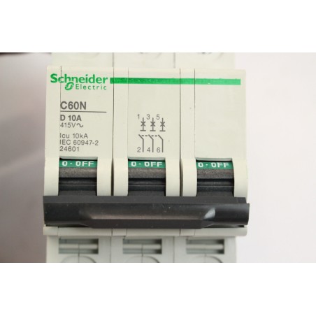 SCHNEIDER ELECTRIC C60N Disjoncteur 3P C60N D 10A No box (B15)