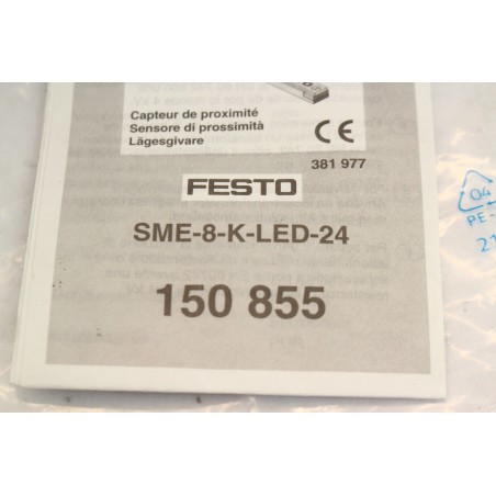 FESTO 150855 SME-8-K-LED-24 capteur + M8 connecteur Open box (B795)