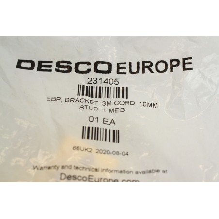 2Pcs DESCO EUROPE 231405 EBP bracket 3m cable 10mm (B796)