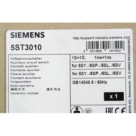 2Pcs Siemens 5ST3010 Contact auxiliaire 1no+1nc (B473)