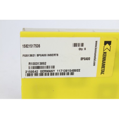 PACK OF 7 KENNAMETAL INSERTS FGS13821 SP0A00 R100313892 (C14)