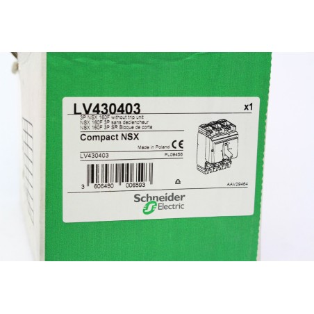SCHNEIDER ELECTRIC LV430403 Compact NSX NSX 160F sans déclencheur (B641)