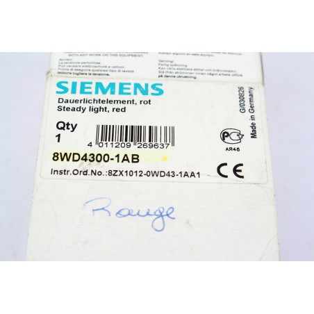 Siemens 8WD43001AB 8ZX1012-0WD43-1AA1 8WD4300-1AB lumière rouge (B479)