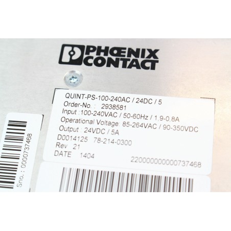 Phoenix contact 2938581 QUINT-PS-100-240AC 24DC 5 (B361)