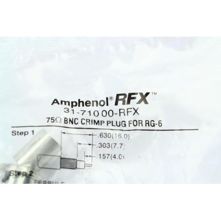 4Pcs Amphenol RFX 3171000RFX 31-710 00-RFX 75Ohm BNC plug for RG-6 (B670)