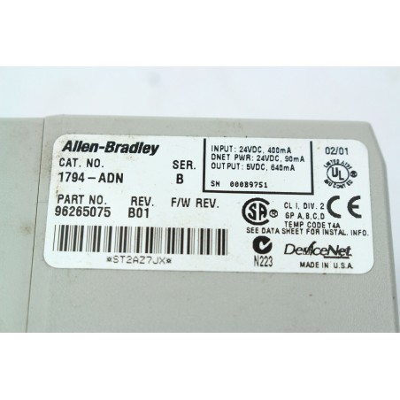 ALLEN BRADLEY 96265075 B01 1794-ADN Ser B Adaptateur No box (B671)