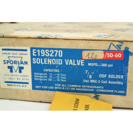 SPORLAN E19S270 Solenoid valve MOPD 7/8’’ (B716)