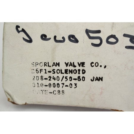 SPORLAN 010-0007-0 B6F1 3/8’’ SAE Solenoid valve Old stock (B749)