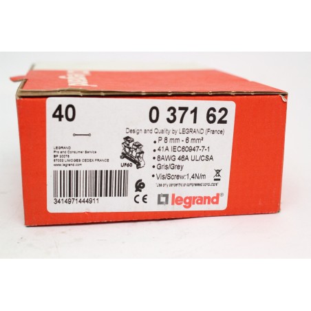 40Pcs LEGRAND 037162 0 371 62 Bloc de jonction 6mm² (B810)