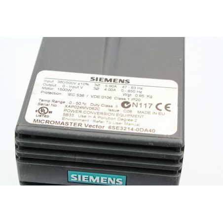 Siemens 6ES3214-0DA40 Micromaster Vector No box (B385)