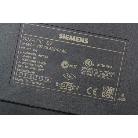 Siemens 6ES7 407-0KA02-0AA0 6ES7 407-0KA02-0AA0 PS 407 10A No box (B479)