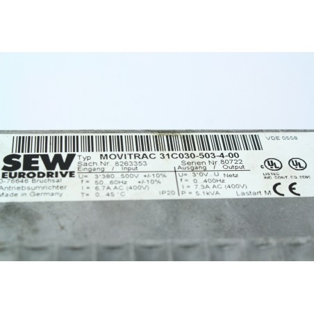 SEW 8263353 Movitrac 31C030-503-4-00 + FBG31C-08 Broken plastic see picts (P10.5