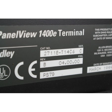 Allen Bradley 2711E-T14C6 PanelView 1400e Terminal PS7D ser C Foam in fan (P12)