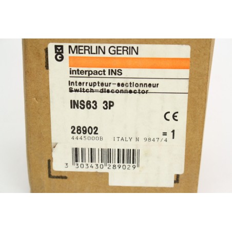 Merlin Gerin 28902 INS63 3P Interrupteur sectionneur 63A (B910)