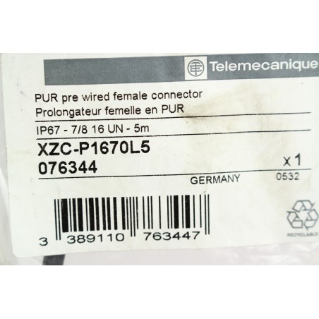Telemecanique 076344 XZC-P1670L5 Cable extension femelle (B929)