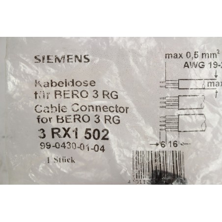 2Pcs Siemens 3RX1502 3 RX1 502 Connecteur M12 4pins (B909)