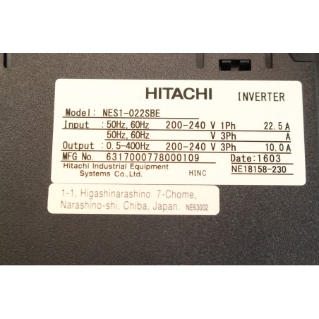 Hitachi Variateur inverter NES1-022SBE 17000778 + Filtre FPF-9120-24 (B1030)