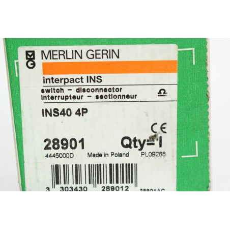 Merlin Gerin 28901 Interrupteur INS40 4P 40A (B588)
