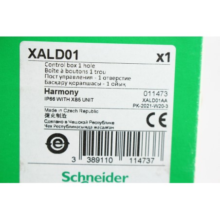 Schneider Electric 011473 XALD01 Boite à boutons 1 trou (B588)