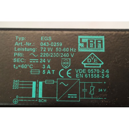 SBA 043-0259 EGS Transformateur de contrôle (B1014)