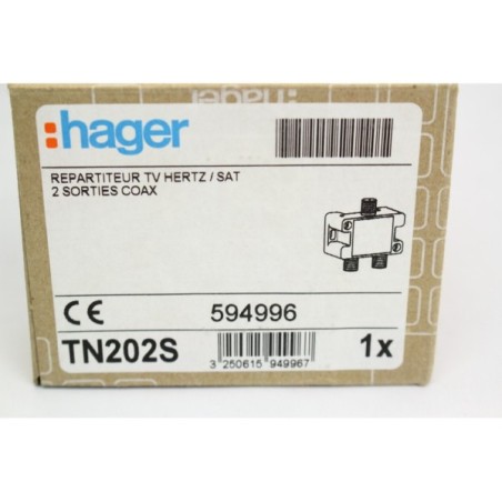 Hager 594996 TN202S Répartiteur TV 2 sorties (B1043)