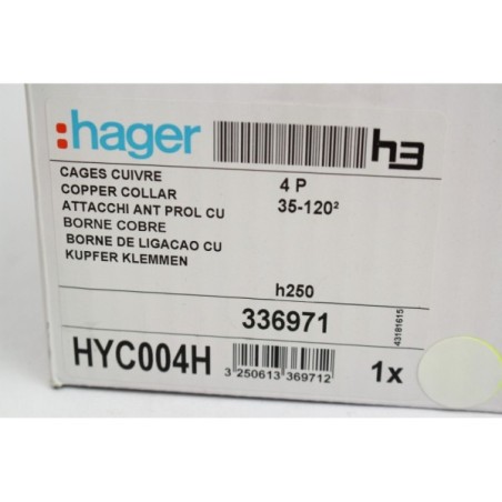 Hager 336971 HYC004H Cages cuivre 4P 35-120mm² (B1044)