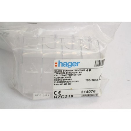 4Pcs Hager 314076 HZC218 Cache borne 4P (B1045)