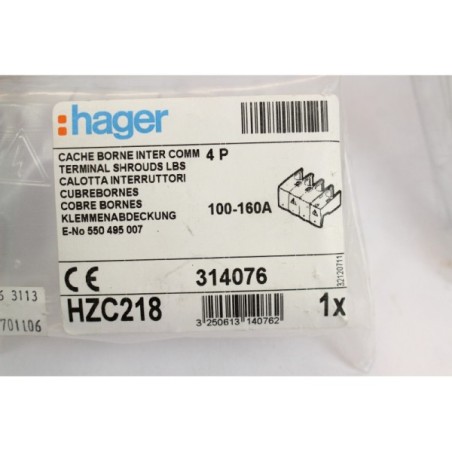 4Pcs Hager 314076 HZC218 Cache borne 4P (B1045)
